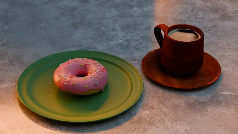 Donut fini avec la tasse moche