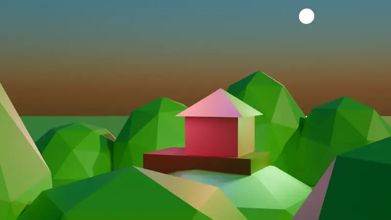 Paysage en low-poly