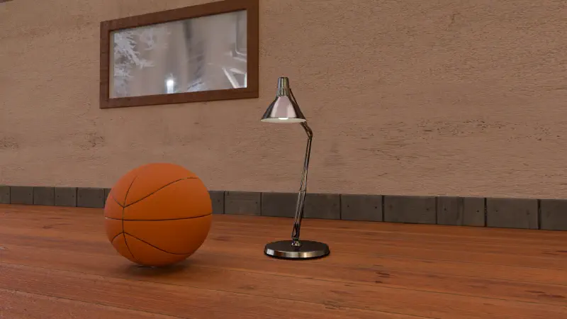 Rendu des objets dans le contexte de leur décor de chalet de montagne avec le HDRI