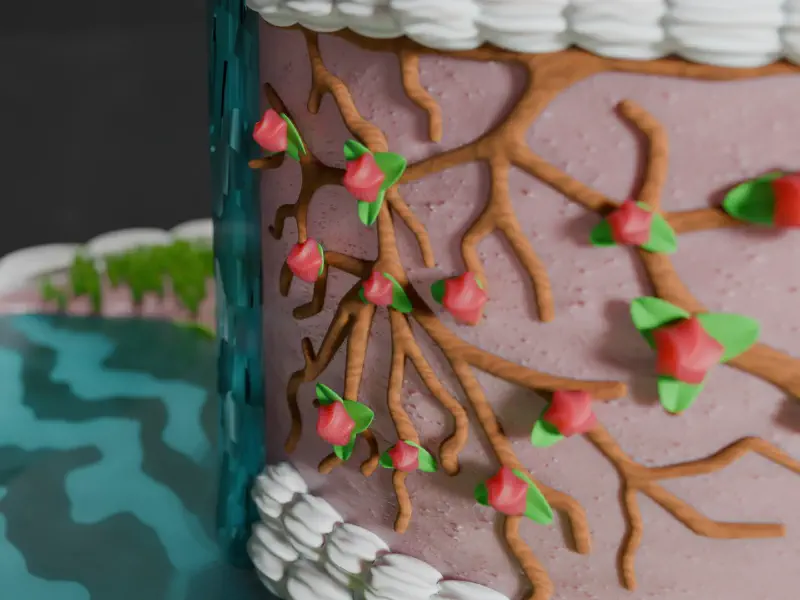 Le rosier sur le gâteau