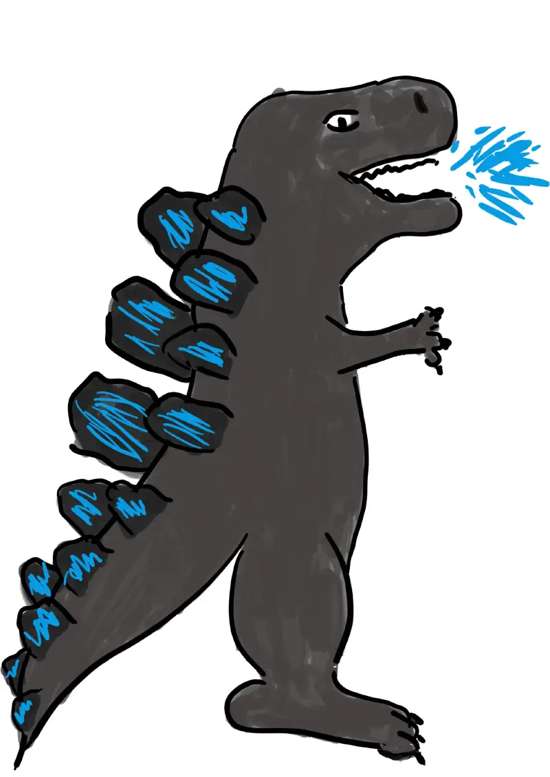 Godzilla dessiné sur la tablette XP Pen Artist 12 3rd